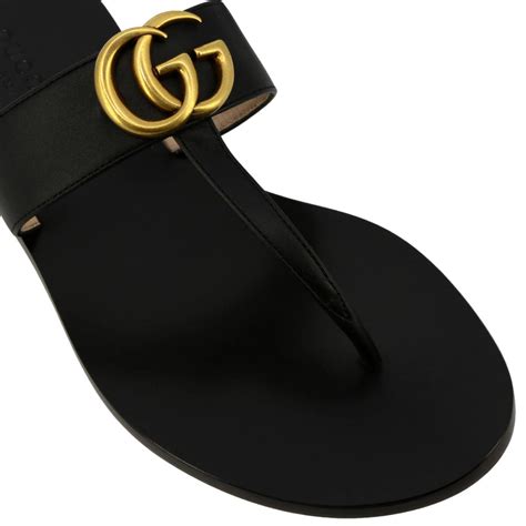 gucci black sandals flat|gucci jolie denim flats sandals.